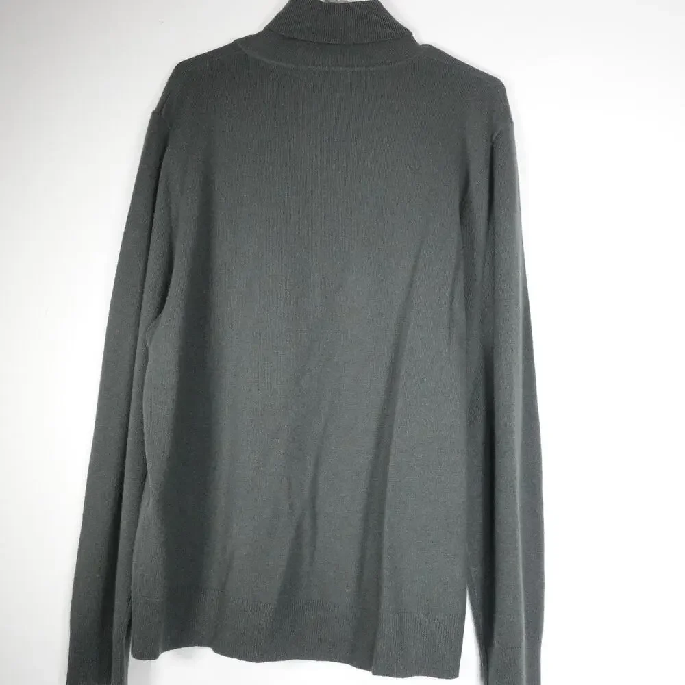 EUC Quince Men's Moss Green Mongolian Cashmere Turtleneck Sweater Sz XL 1013